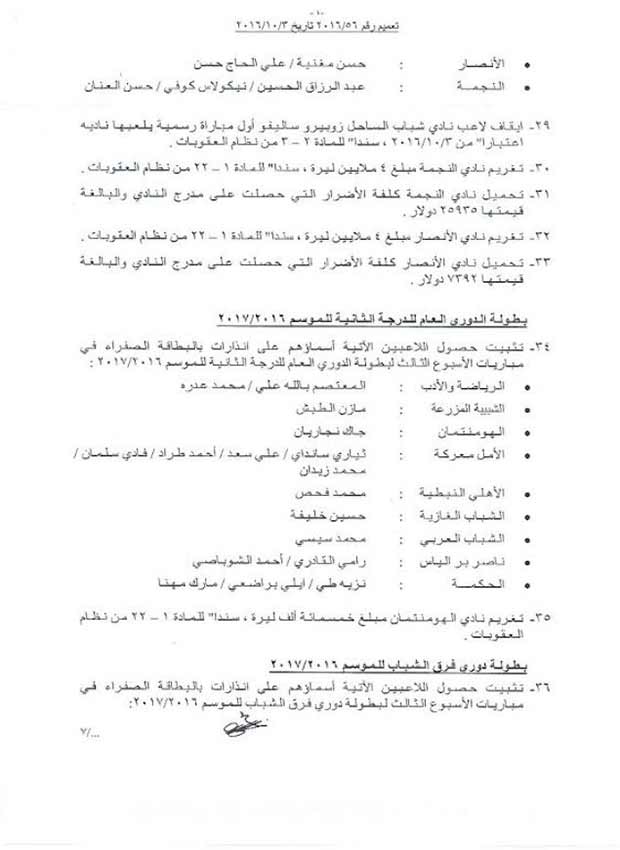 الإتحاد اللبناني يغرّم النجمة والأنصار ويسقط الميادين الى الدرجة الثانية